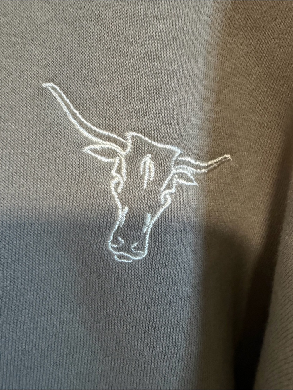 Market & Spruce Taupe Western Embroidered Sweatshirt - Picture 7 of 8